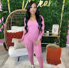 Load image into Gallery viewer, Solid Rib Knit Sport Fitness Jumpsuit
