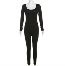 Load image into Gallery viewer, Solid Rib Knit Sport Fitness Jumpsuit
