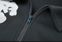 Load image into Gallery viewer, Print Contrast Color Lapel Loose Sweatshirt
