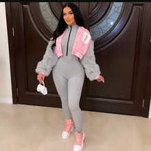 Load image into Gallery viewer, Casual Patchwork Zipper Baseball Jacket

