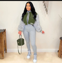 Load image into Gallery viewer, Casual Patchwork Zipper Baseball Jacket
