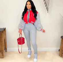 Load image into Gallery viewer, Casual Patchwork Zipper Baseball Jacket

