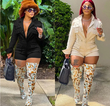 Load image into Gallery viewer, Fashion Long Sleeve Pockets Denim Romper
