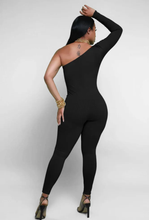 Load image into Gallery viewer, Solid Color Single Shoulder Slim Jumpsuit
