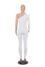 Load image into Gallery viewer, Solid Color Single Shoulder Slim Jumpsuit
