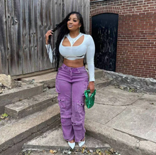Load image into Gallery viewer, Solid Color Multi-Pocket Straight Jeans
