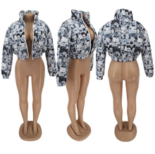 Load image into Gallery viewer, Plus Size Cartoon Print Winter Warm Down Jacket
