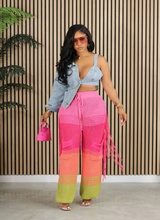 Load image into Gallery viewer, Casual Knit Color Block Tassel Loose Pants

