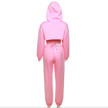 Load image into Gallery viewer, Solid Hooded Coats+Tank Tops+Pants Two Piece Set
