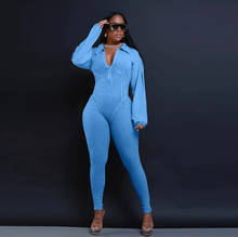 Load image into Gallery viewer, Patchwork Solid Color V Neck Jumpsuit
