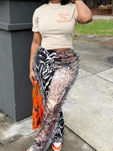 Load image into Gallery viewer, Colorful Pattern Tassel Fleece Pants+T-Shirt 2 Piece Set
