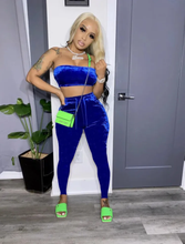 Load image into Gallery viewer, Sexy Fashion Velvet Tube Top And Pants Two Piece Set

