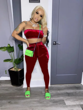 Load image into Gallery viewer, Sexy Fashion Velvet Tube Top And Pants Two Piece Set
