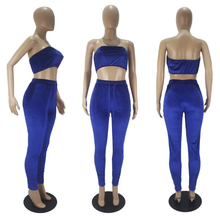 Load image into Gallery viewer, Sexy Fashion Velvet Tube Top And Pants Two Piece Set
