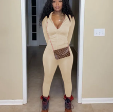 Load image into Gallery viewer, Casual Solid Long Sleeve Zipper Two Piece Pants Set
