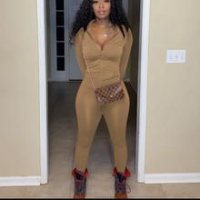 Load image into Gallery viewer, Casual Solid Long Sleeve Zipper Two Piece Pants Set
