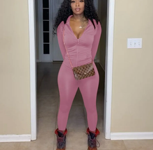 Load image into Gallery viewer, Casual Solid Long Sleeve Zipper Two Piece Pants Set
