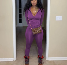 Load image into Gallery viewer, Casual Solid Long Sleeve Zipper Two Piece Pants Set
