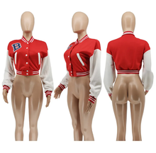 Load image into Gallery viewer, Casual Printed Full Sleeve Short Baseball Jacket
