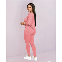 Load image into Gallery viewer, Sexy Slash Shoulder Long Sleeve Two Piece Pants Set
