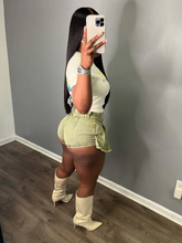 Load image into Gallery viewer, Fake Two-piece Jeans Shorts Pleated Skirt
