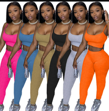 Load image into Gallery viewer, Solid Cami Top And Pants Casual 2 Piece Suits
