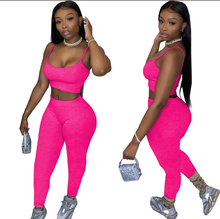 Load image into Gallery viewer, Solid Cami Top And Pants Casual 2 Piece Suits
