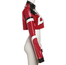 Load image into Gallery viewer, Contrast Color Embroidery Splicing Faux Leather Jacket

