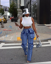Load image into Gallery viewer, Multi-pocket Causal Straight Jeans
