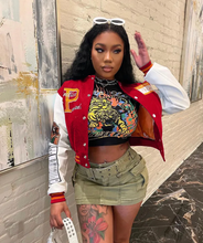 Load image into Gallery viewer, Thickened Embroidered Color Block Baseball Jacket
