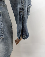 Load image into Gallery viewer, Denim Embroider Jackets And Skirt Two Piece Se
