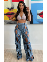 Load image into Gallery viewer, Hollow Out Loose Straight Jeans
