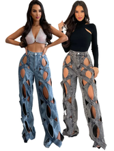 Load image into Gallery viewer, Hollow Out Loose Straight Jeans
