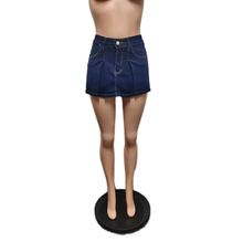 Load image into Gallery viewer, Fashion Denim Pleated Ultra-short Culottes
