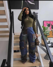 Load image into Gallery viewer, Camouflage Patchwork Denim Loose Jeans
