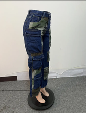 Load image into Gallery viewer, Camouflage Patchwork Denim Loose Jeans
