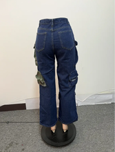 Load image into Gallery viewer, Camouflage Patchwork Denim Loose Jeans
