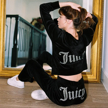 Load image into Gallery viewer, Velvet Coat Pants Two Piece Set

