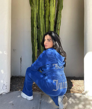 Load image into Gallery viewer, Velvet Coat Pants Two Piece Set
