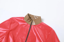 Load image into Gallery viewer, Fashion Contrast Color Patchwork Crop Tops Skirts Suit
