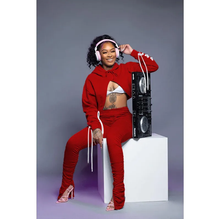 Load image into Gallery viewer, Solid Bandage Hooded Pleated Pants Two Piece Set
