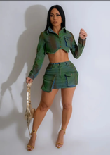 Load image into Gallery viewer, Fashion Denim Spray Paint Two Piece Pants Set
