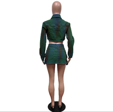 Load image into Gallery viewer, Fashion Denim Spray Paint Two Piece Pants Set
