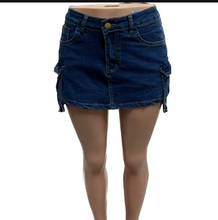 Load image into Gallery viewer, Fashion Multi-pocket Slim Denim Skirt
