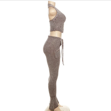 Load image into Gallery viewer, Sexy Knits Sleeveless Vest Flare Pants 2 Piece Set
