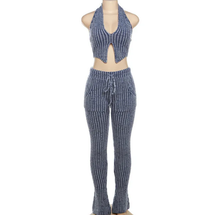 Load image into Gallery viewer, Sexy Knits Sleeveless Vest Flare Pants 2 Piece Set
