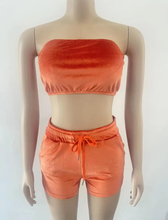 Load image into Gallery viewer, Sexy Velvet Tube Top And Shorts 2 Piece Sets
