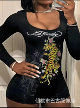 Load image into Gallery viewer, Casual Print Long Sleeve Romper
