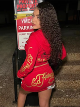 Load image into Gallery viewer, Print Long Sleeve Hooded And Skirts 2 Piece Set
