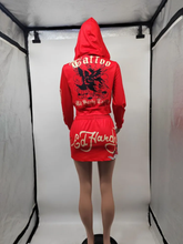 Load image into Gallery viewer, Print Long Sleeve Hooded And Skirts 2 Piece Set

